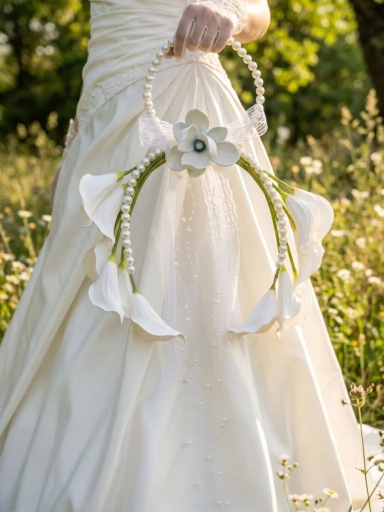 Ramos de novia con perlas circular