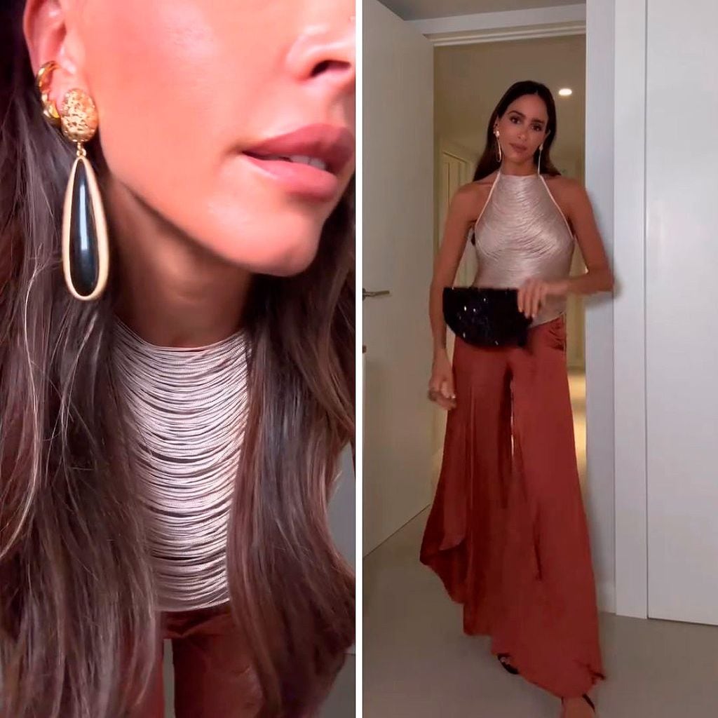 Rocío Osorno con pantalón ancho fluido de Zara