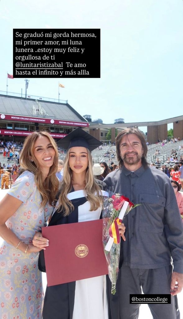 Juanes con su esposa Karen Martínez y su hija Luna.
