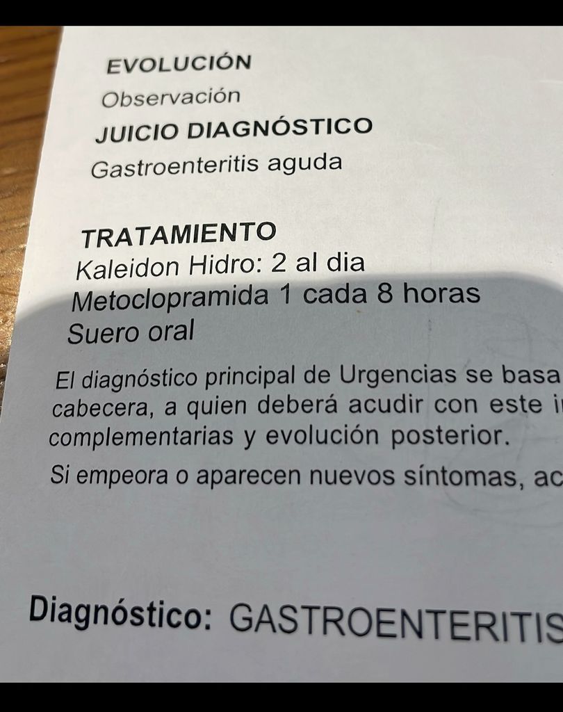 La imagen de la gastroenteritis aguda