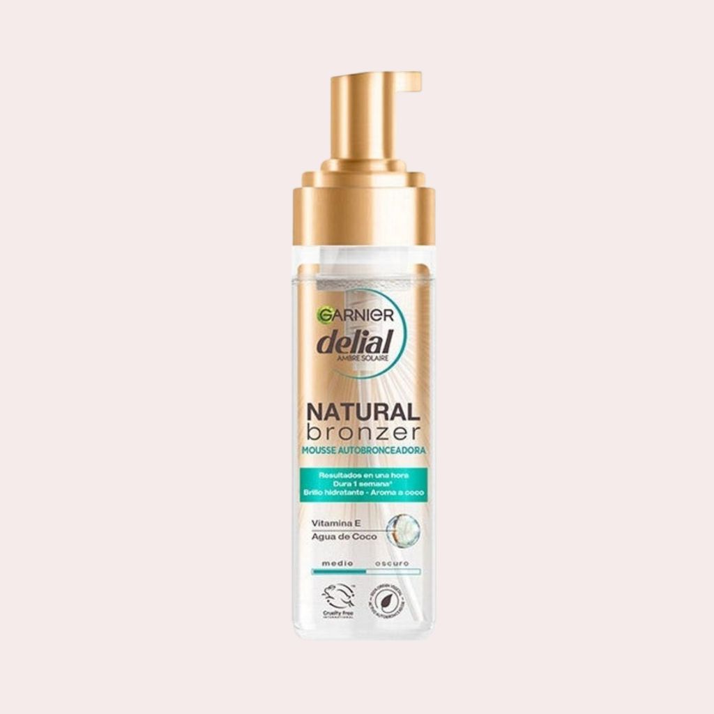 La mousse transparente que no mancha: GARNIER DELIAL Mousse Autobronceadora Natural Bronzer