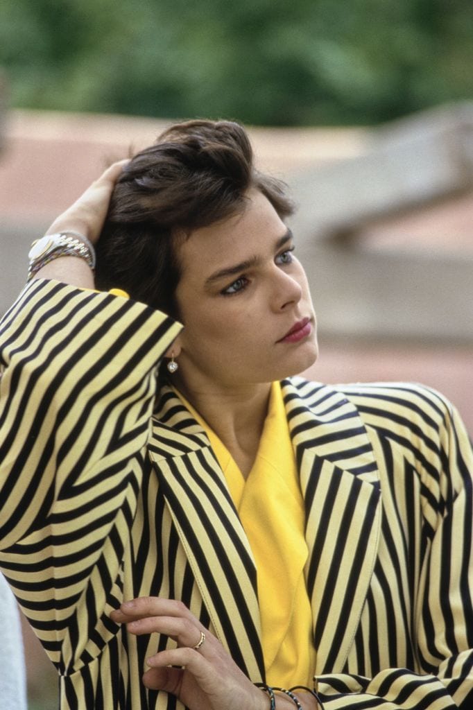 Estefanía de Mónaco en la presentación de su marca 'Pool Position', California, 1986.