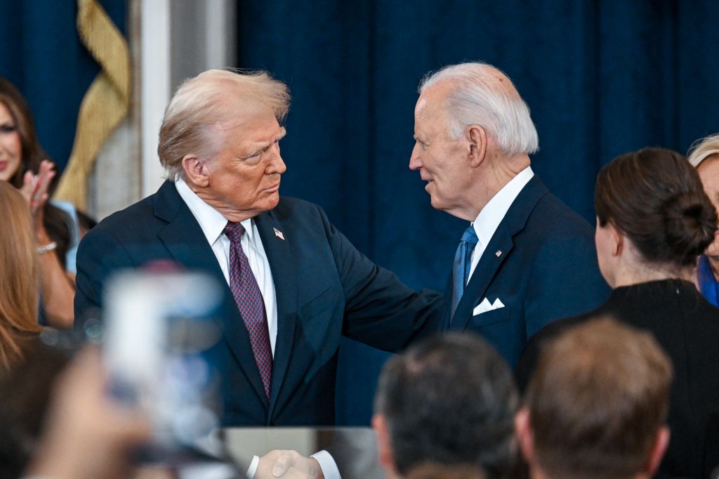 Donald Trump y Joe Biden, el pasado 20 de enero de 2025 en la inauguración presidencial de Trump.