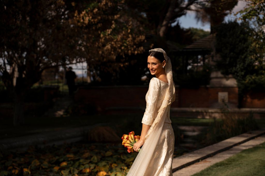 Vestido de novia de Fátima González para una boda en Madrid