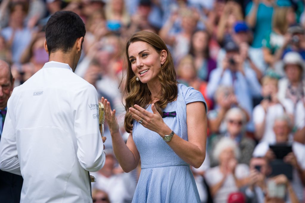Con el tenista Novak Djokovic en Wimbledon 2019
