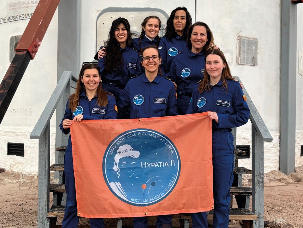 Participantes en la misión Hypatia II, una expedición espacial simulada desarrollada en la Mars Desert Research Station (Utah, EE. UU.)