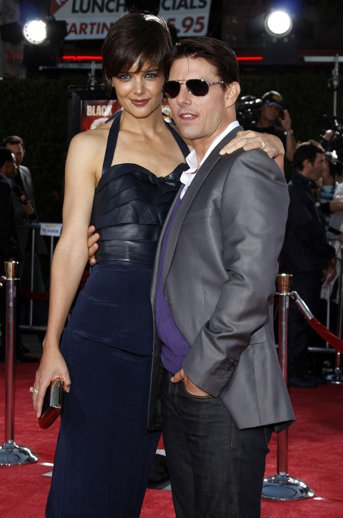 Katie Holmes y Tom Cruise en la premiere de "Tropic Thunder" en Westwood, California, en noviembre de 2008.