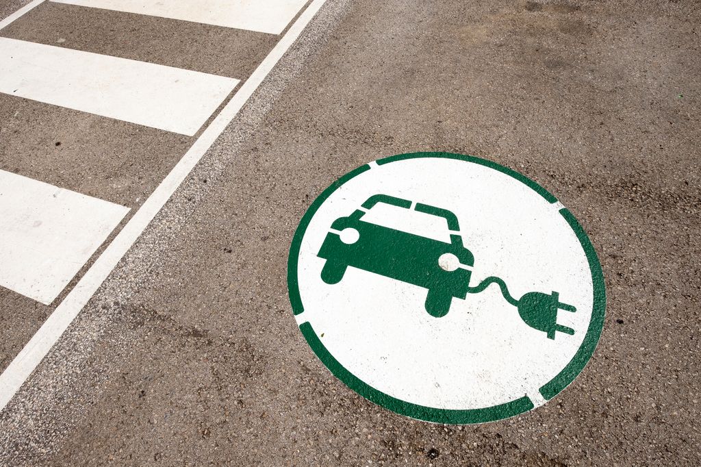 Símbolo de punto de carga para coche eléctrico 