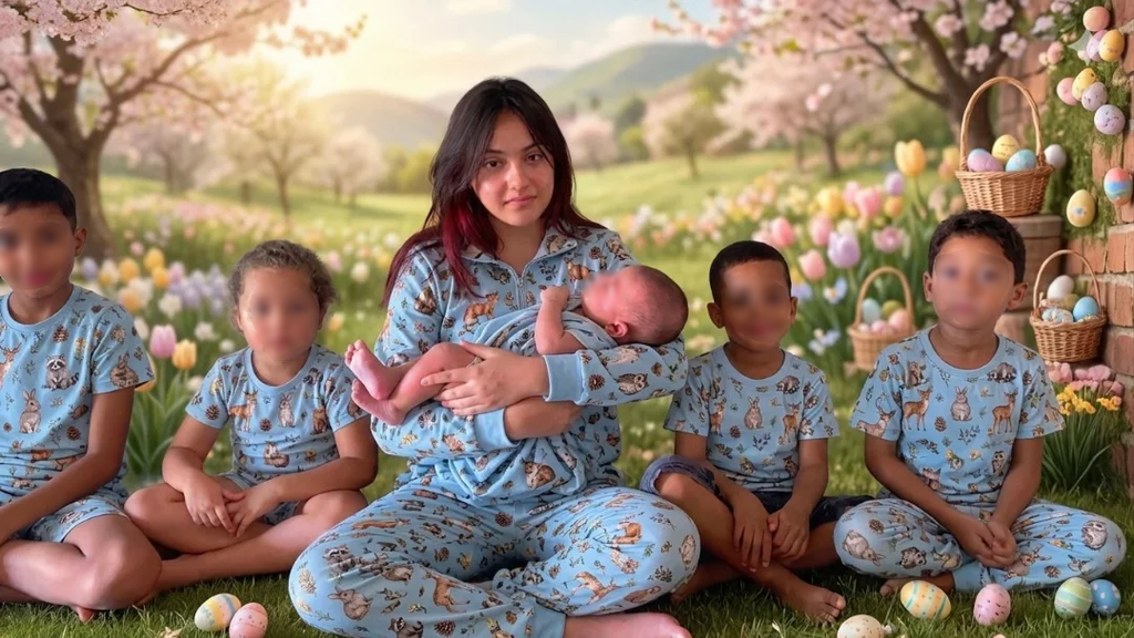La influencer estaba centrada en sus pequeños