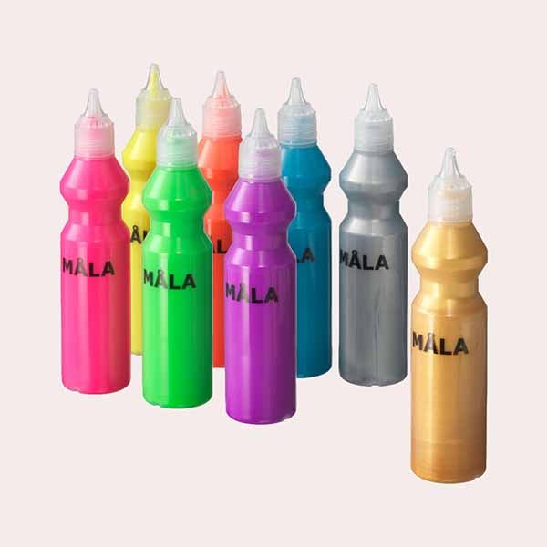 MÅLA
Pintura brillante/fluorescente, colores variados