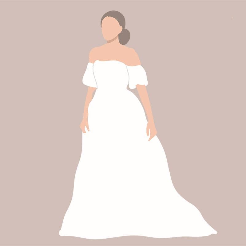 Novia con vestido bucólico