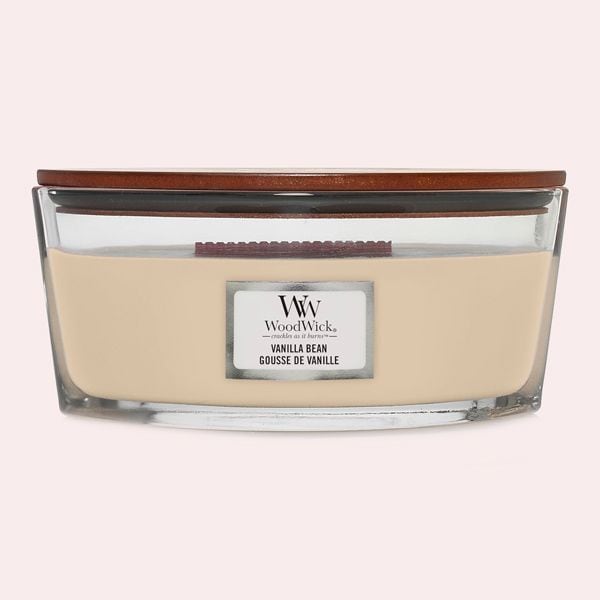 WoodWick vela aromática en forma de elipse, grano de vainilla