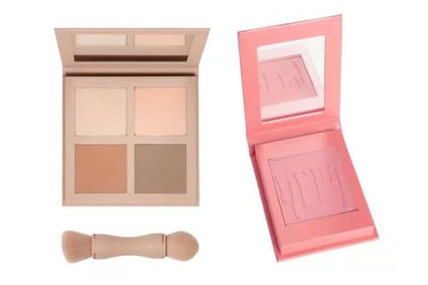 KKW Powder Contour & Highlight Palette,  Kylie Cosmetics Blush en Barely Legal 