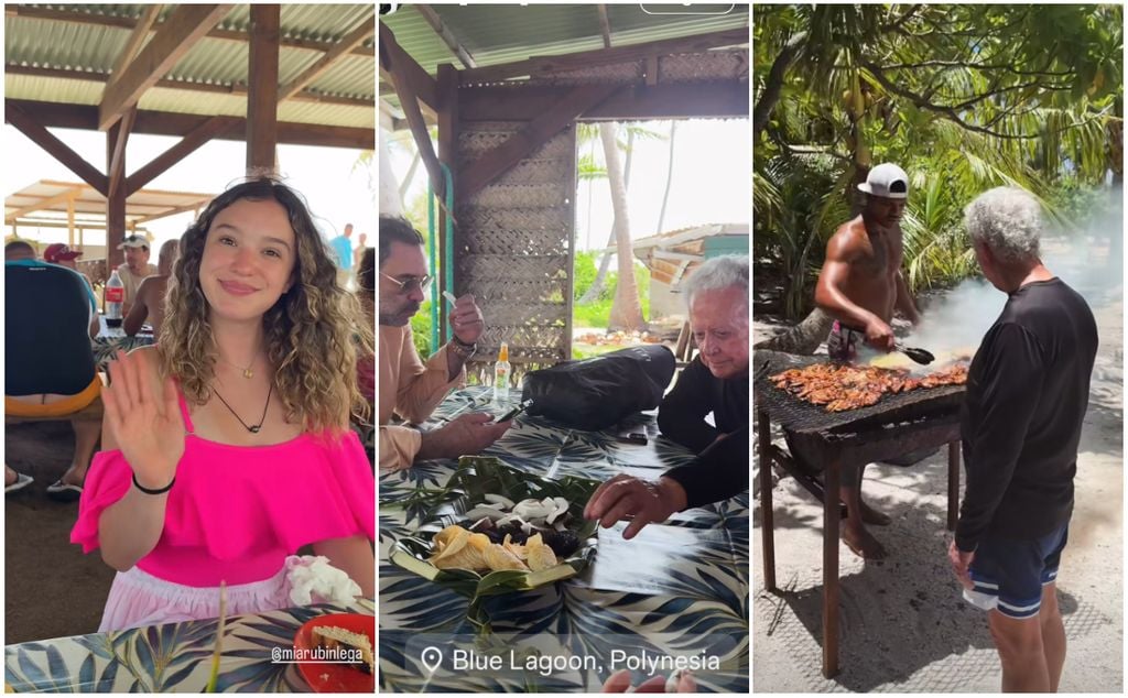 Mía Rubín Legarreta y su familia en la Polinesia Francesa