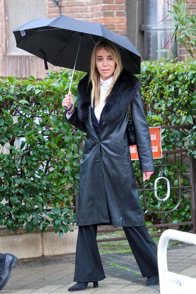 Nadia Halamandari  llegando al responso de Irene de Grecia 