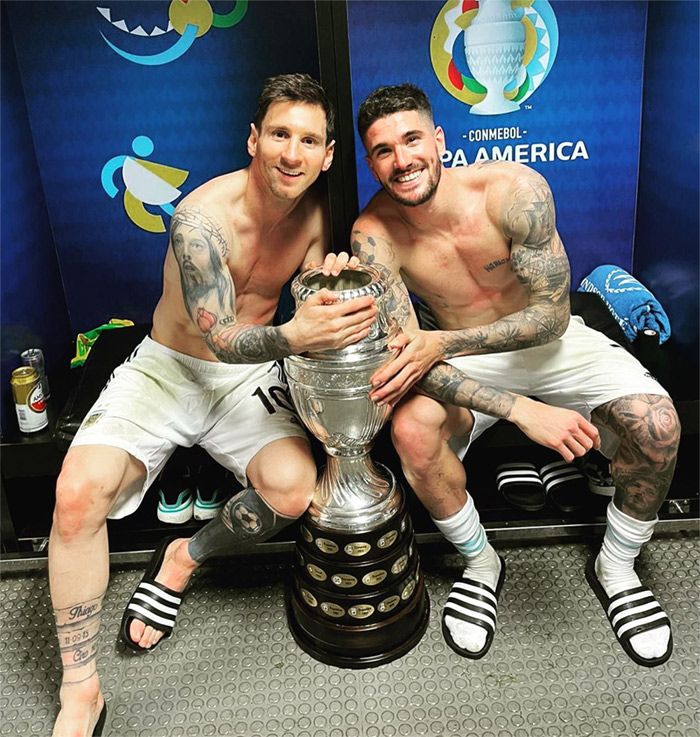 Rodrigo de Paul y Leo Messi