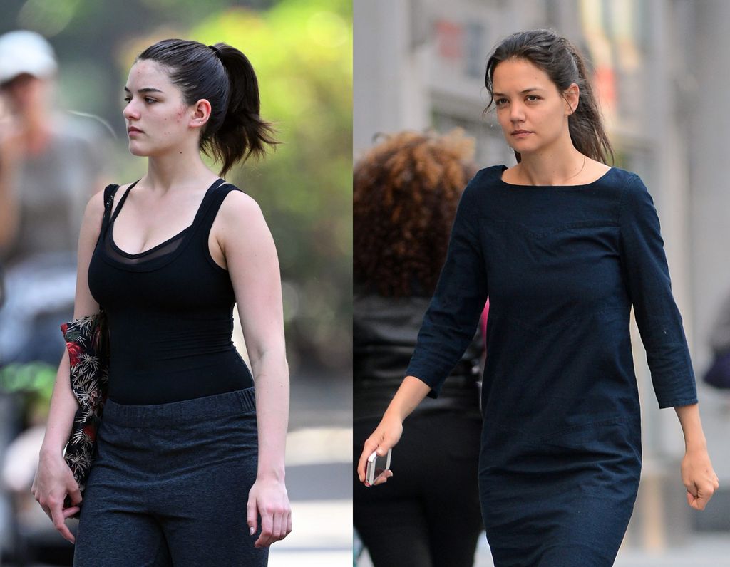 Katie Holmes y Suri, madre e hija de negro con looks y estilos muy parecidos