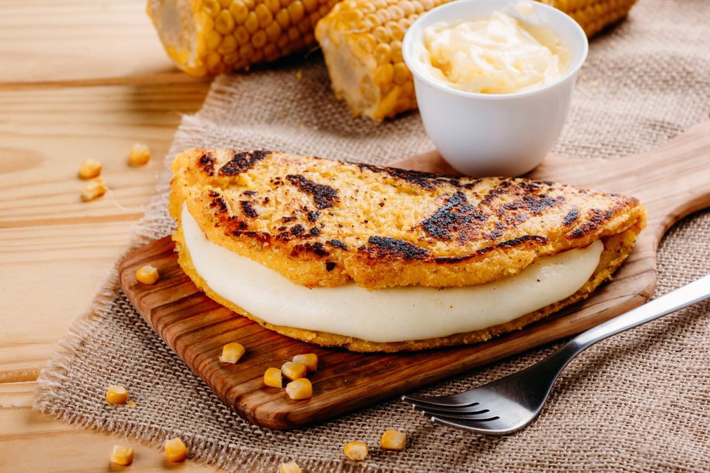 Cachapa rellena de queso