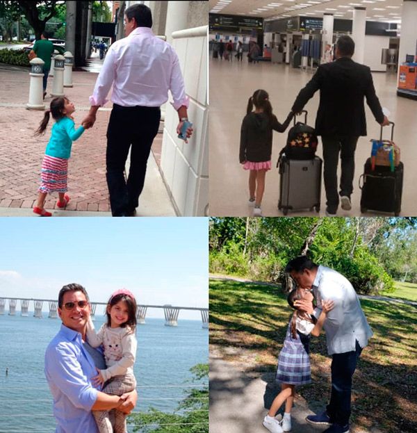 Daniel Sarcos y su hija