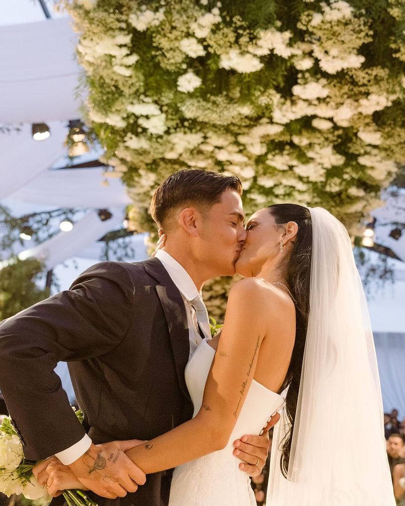 El vestido de novia de Oriana Sabatini en su boda con Paulo Dybala