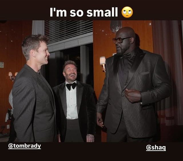 Además de Tom Brady, Shaquille O'Neal estuvo presente en la espectacular fiesta de David Beckham.