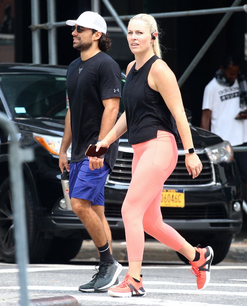 Former alpine ski racer Lindsey Vonn with Diego Osorio  in New York, NY on July 20, 2021.