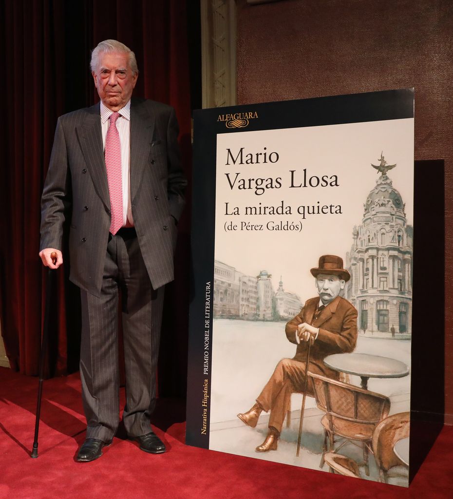MADRID, SPAIN - APRIL 07: Writer, politician and journalist Mario Vargas Llosa poses during the presentation of his book 'La mirada quieta (de Perez Galdos)', at the Ateneo de Madrid, April 7, 2022, in Madrid, Spain. Vargas Llosa, who won the Nobel Prize for Literature in 2010, has written this essay based on the analysis of the novels, plays and the National Episodes of Benito Perez Galdos. With this publication, Llosa creates a complete and personal profile of the Spanish writer. (Photo By Marta Fernandez Jara/Europa Press via Getty Images)