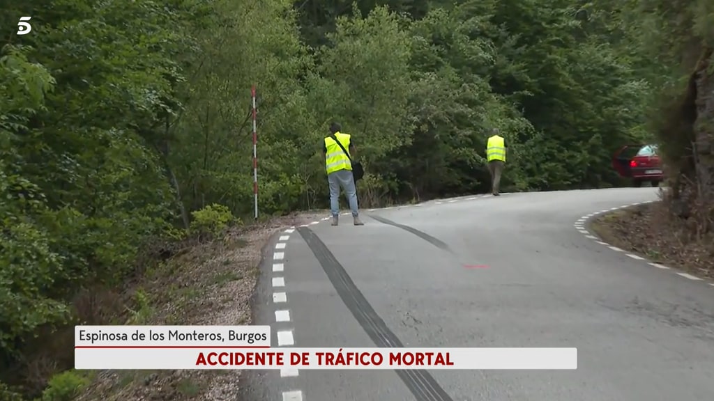 Espinosa de los Monteros, Burgos. Zona del accidente de los ciclistas fallecidos