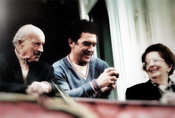 Antonio Banderas con sus padres en Málaga