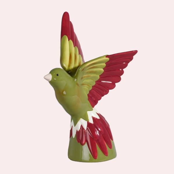 Henri - Figura de pájaro de loza multicolor