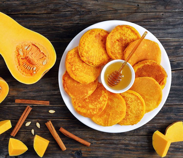 Tortitas de calabaza con canela y miel