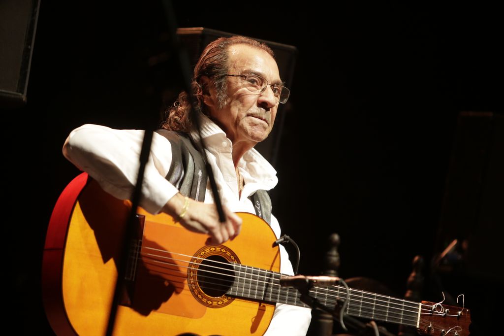 Pepe Habichuela durante el acto "60 años de guitarra flamenca" en Madrid en 2017