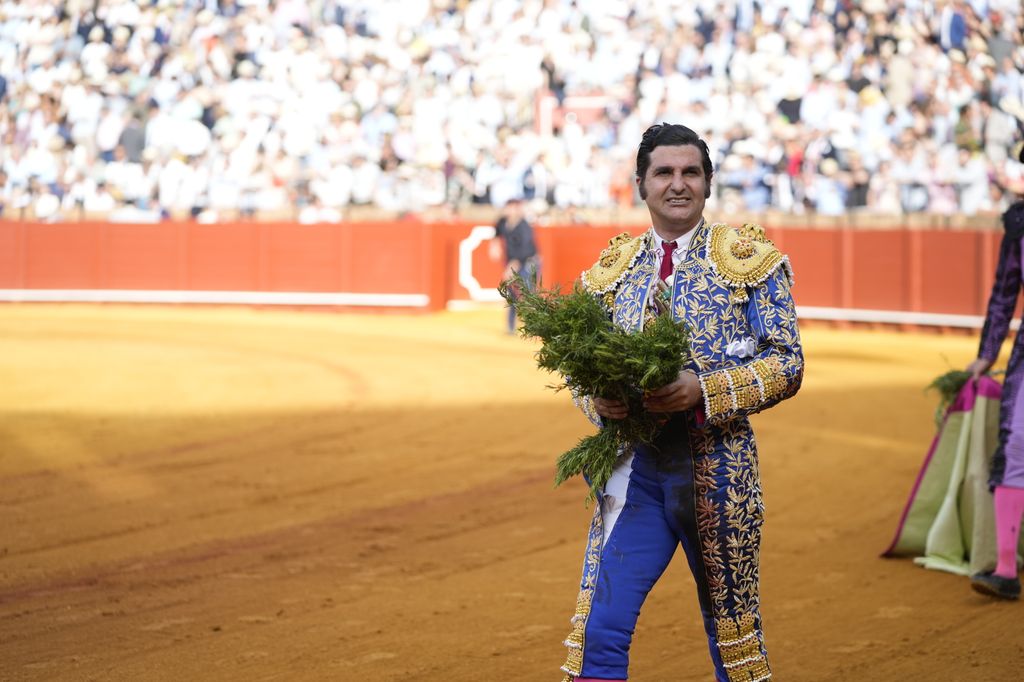 Morante de la Puebla, en la décima corrida de la Feria de Sevilla, celebrada el 20 de abril de 2026 en Sevilla (Andalucía, España). Décima corrida con toros de Hermanos García Jiménez para los diestros Morante de la Puebla, Borja Jiménez y Tomás Rufo