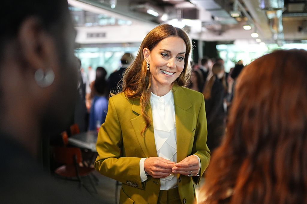 Catherine, Princess of Wales during a visit to the British Fashion Council at 180 Studios in central London, where she will present the Queen Elizabeth II Award for British Designon May 13, 2025 in London, England
