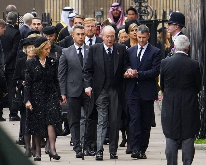 El rey Juan Carlos y la reina Sofia en el funeral de Isabel II