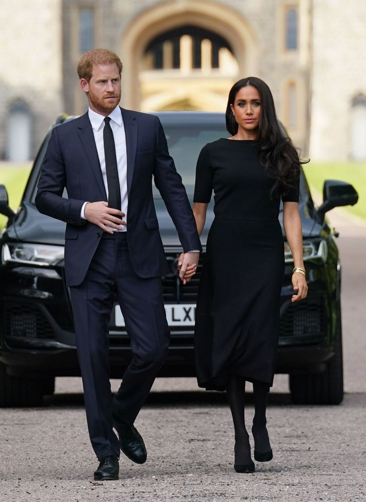 El príncipe Harry y Meghan Markle en el Castillo de Windsor.