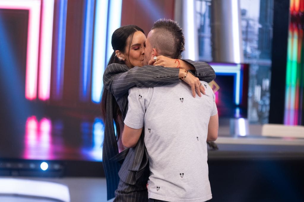 Cristina Pedroche with chef David Muñoz  in the TV show "El Hormiguero" in Madrid. December 20 2024