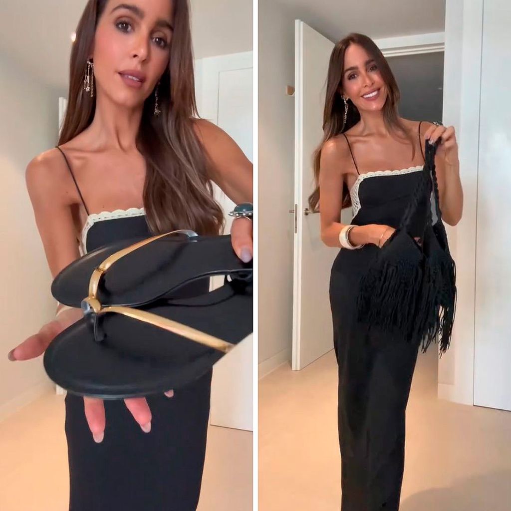 Rocío Osorno combina un vestido combinado de Zara