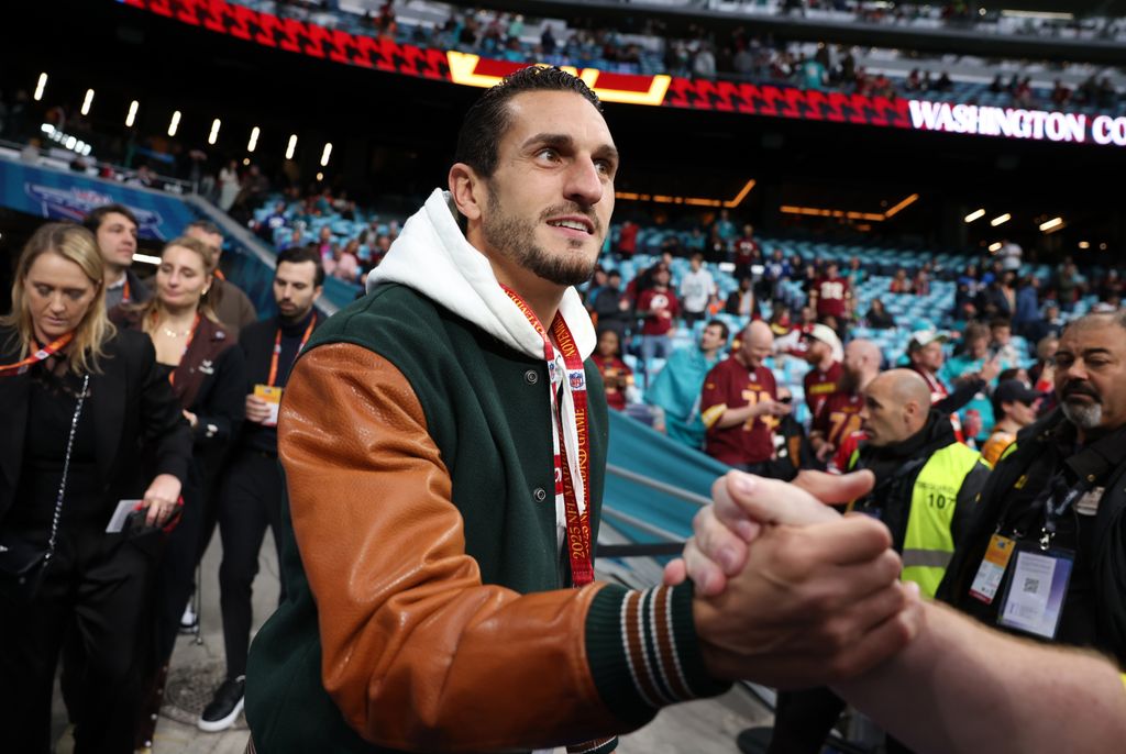 El jugador Koke, del Atlético de Madrid, presente en el partido de la NFL