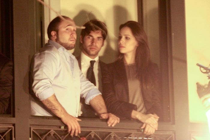 Kiko, Cayeno Rivera y Eva González en la Madrugá