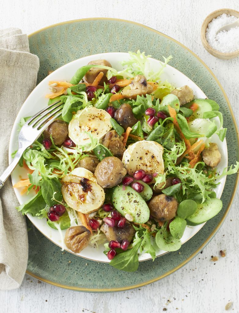 La castaña como ingrediente para las ensaladas: una idea muy sabrosa. 
