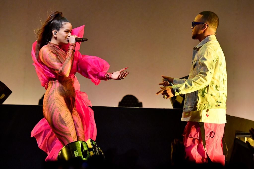 Rosalía y Ozuna en Los Angeles, California.