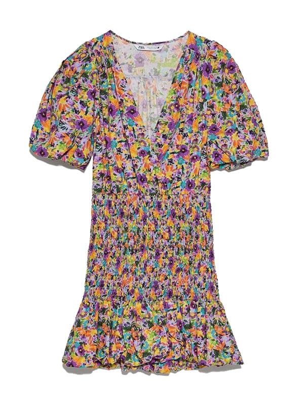 vestido flores zara