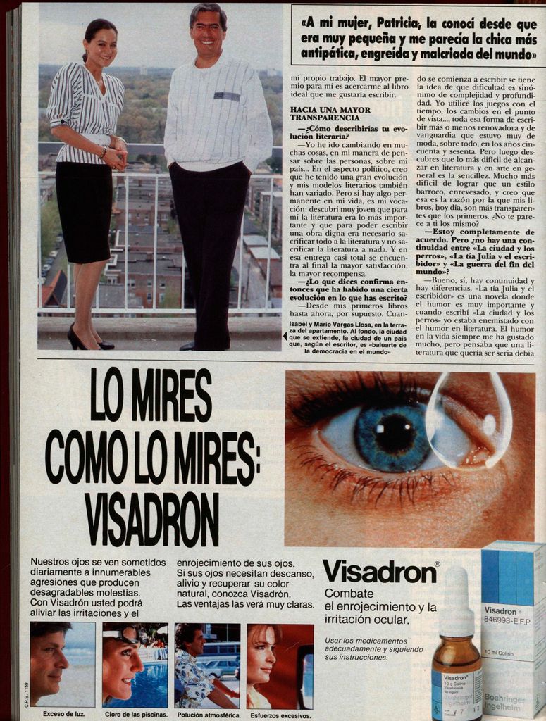 Isabel Preysler entrevistando a Mario Vargas Llosa