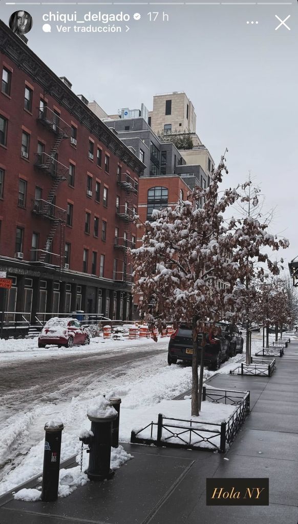 La presentadora dio un vistazo de las nevadas calles de la ciudad.
