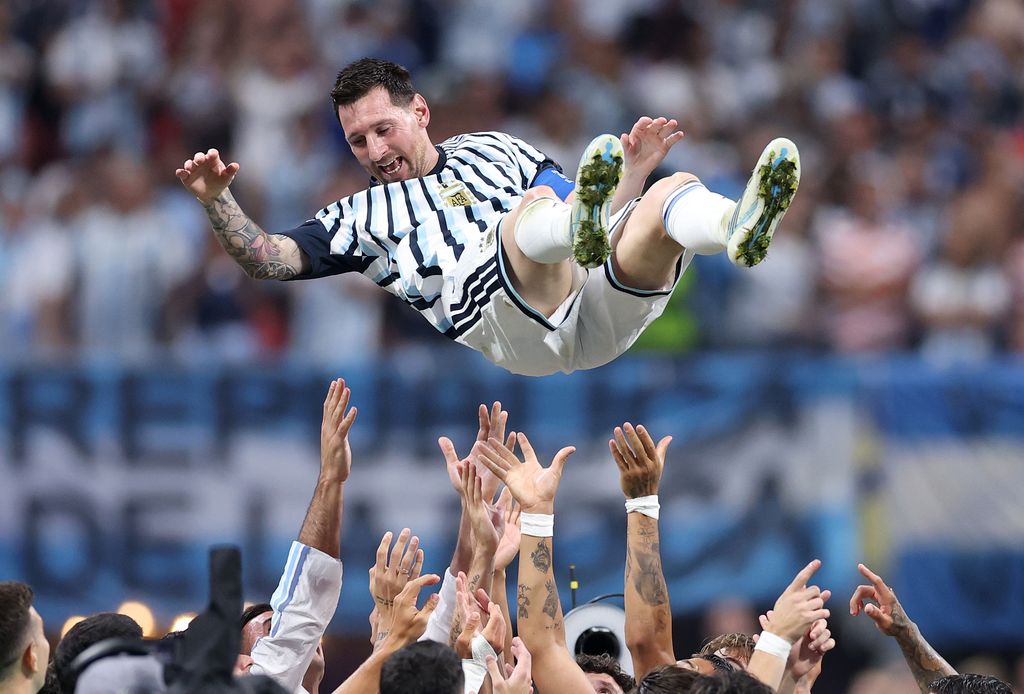 Lionel Messi celebrando con Argentina su triunfo sobre Egipto el pasado 7 de julio.