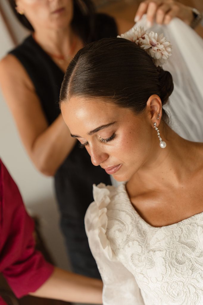 Pendientes de novia con perlas