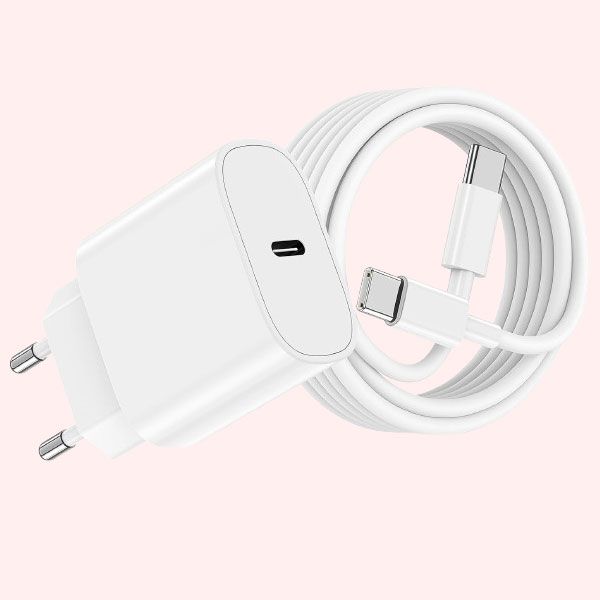Cargador Carga Rápida USB-C para iPhone y Cable de Carga Rápida 2M