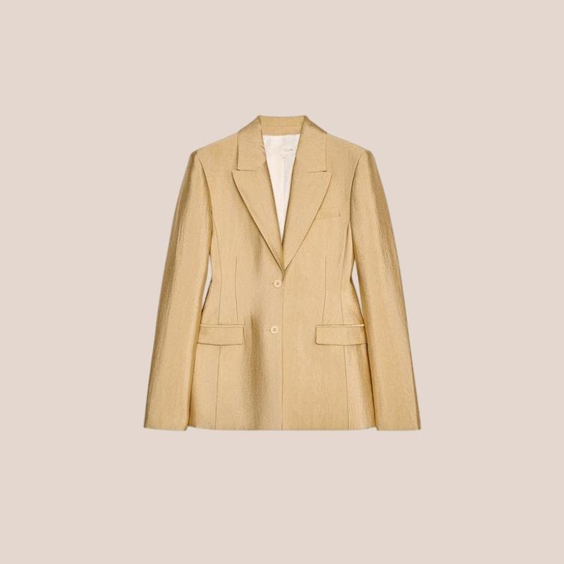 blazer de saten dorada