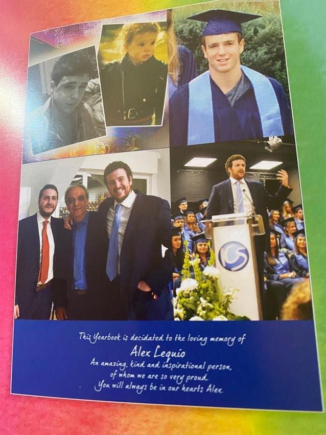 Álex Lequio homenaje de su colegio
